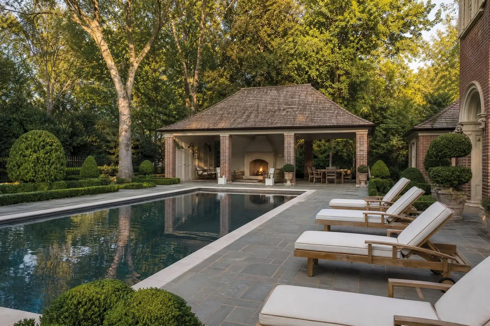 Luxury pool and outdoor living pavilion